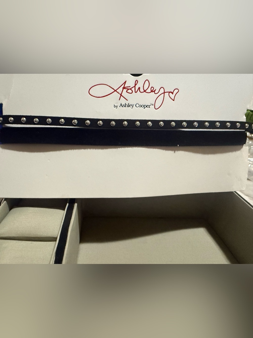 Ashley Cooper Black Velvet Choker with Silver Studs Accent